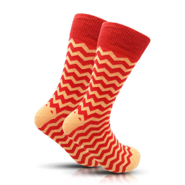 Cotton Men's Polka Dot Strip Dress Socks