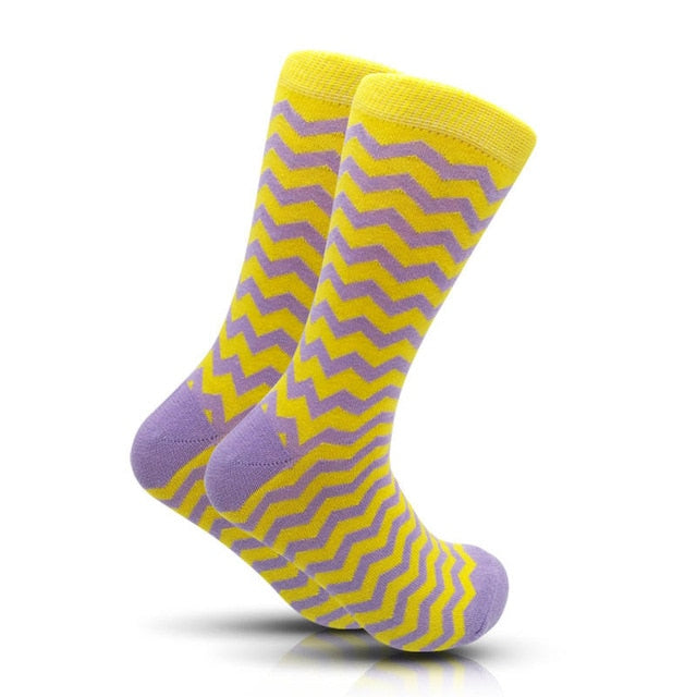 Cotton Men's Polka Dot Strip Dress Socks