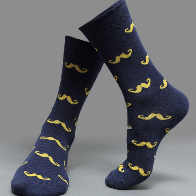 Cotton Men's Polka Dot Strip Dress Socks