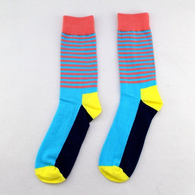 Cotton Men's Polka Dot Strip Dress Socks