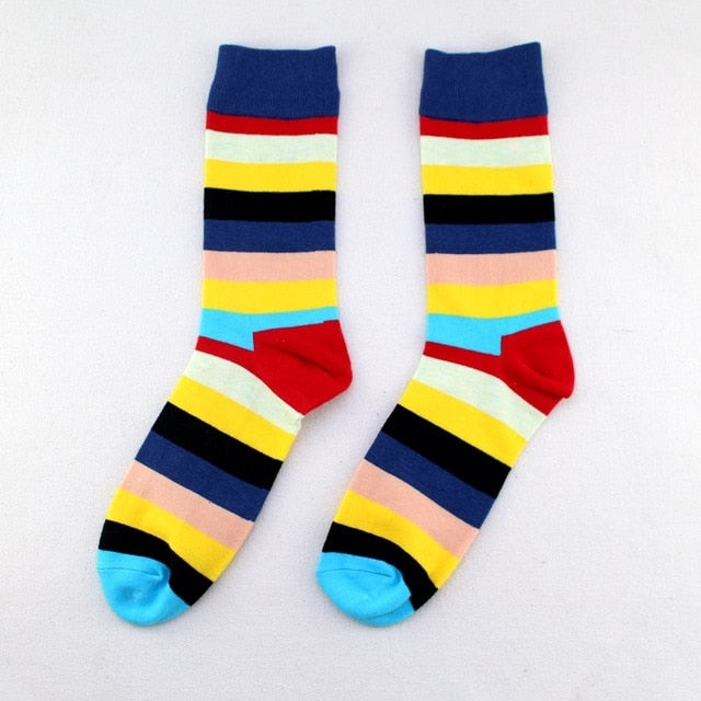 Cotton Men's Polka Dot Strip Dress Socks