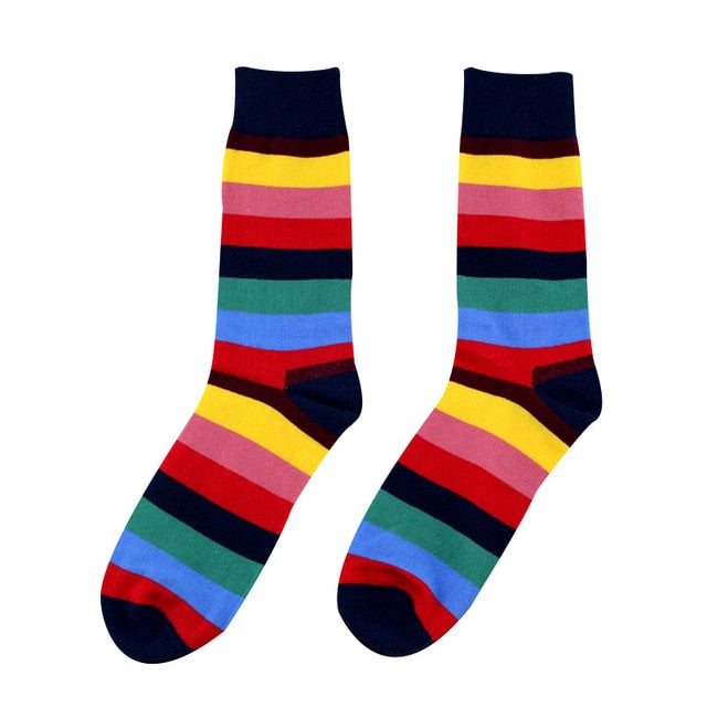 Cotton Men's Polka Dot Strip Dress Socks