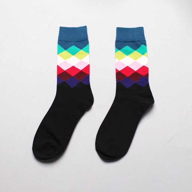 Cotton Men's Polka Dot Strip Dress Socks