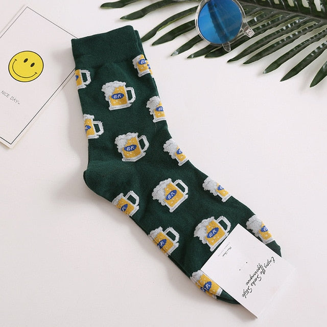 GUMPRUN Harajuku happy socks Men's Funny Combed Cotton Dress Casual Crew Wedding Socks Colorful Novelty Skateboard Socks