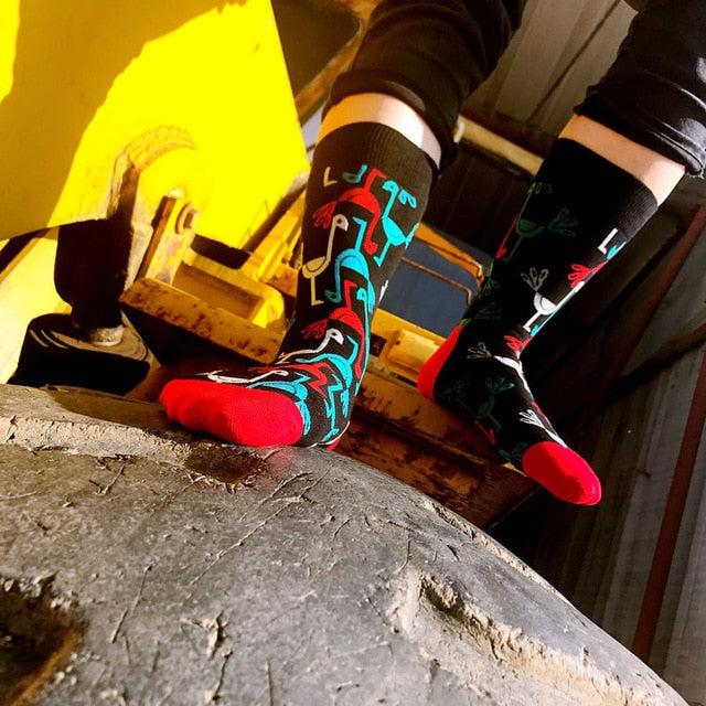Colorful Stripes Men's Cotton Crew Dress Socks
