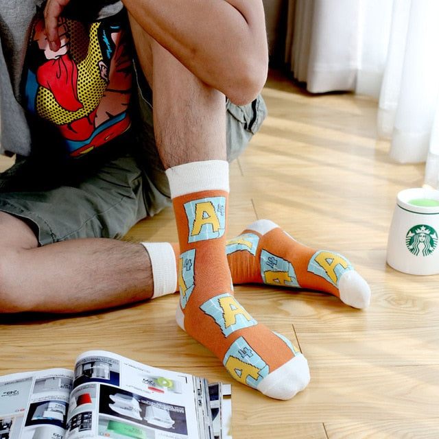 Colorful Stripes Men's Cotton Crew Dress Socks