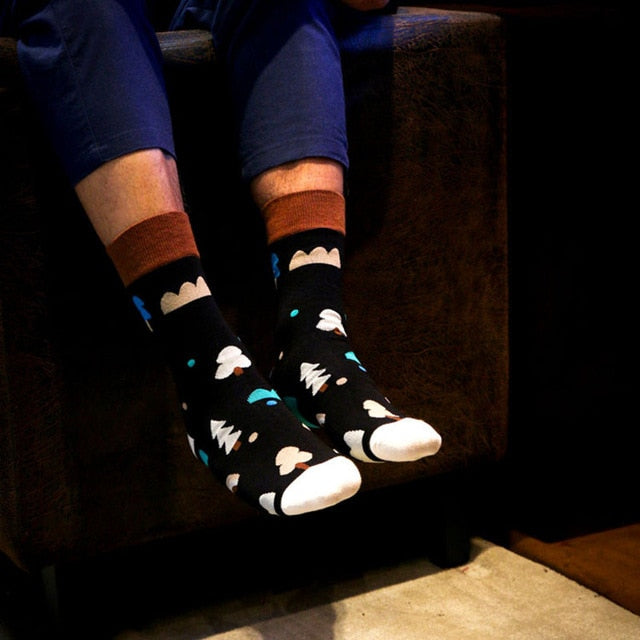 Colorful Stripes Men's Cotton Crew Dress Socks
