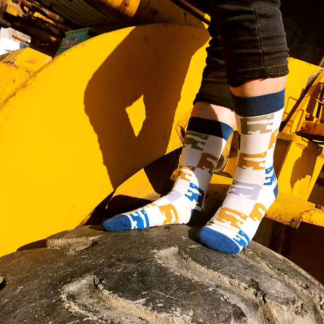 Colorful Stripes Men's Cotton Crew Dress Socks