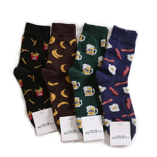 GUMPRUN Harajuku happy socks Men's Funny Combed Cotton Dress Casual Crew Wedding Socks Colorful Novelty Skateboard Socks