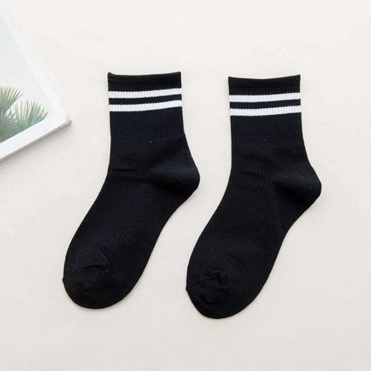 Cotton Loose Striped Women's Crew Socks