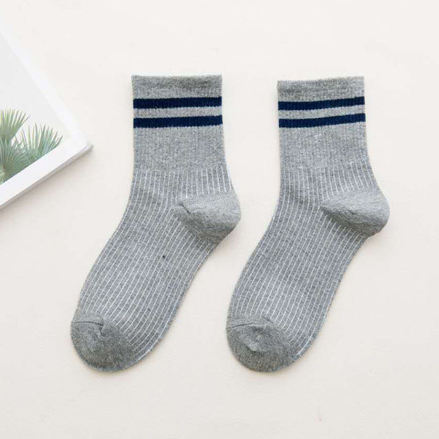 Cotton Loose Striped Women's Crew Socks
