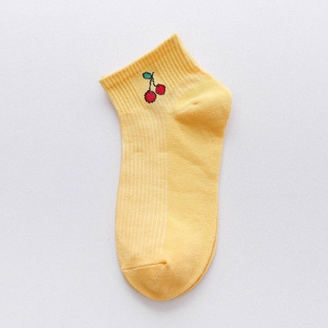 Cotton Loose Striped Women's Crew Socks