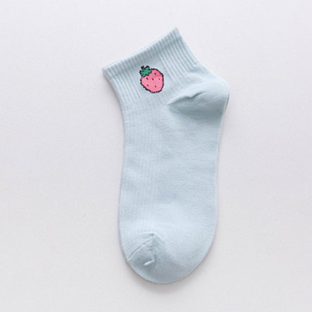 Cotton Loose Striped Women's Crew Socks