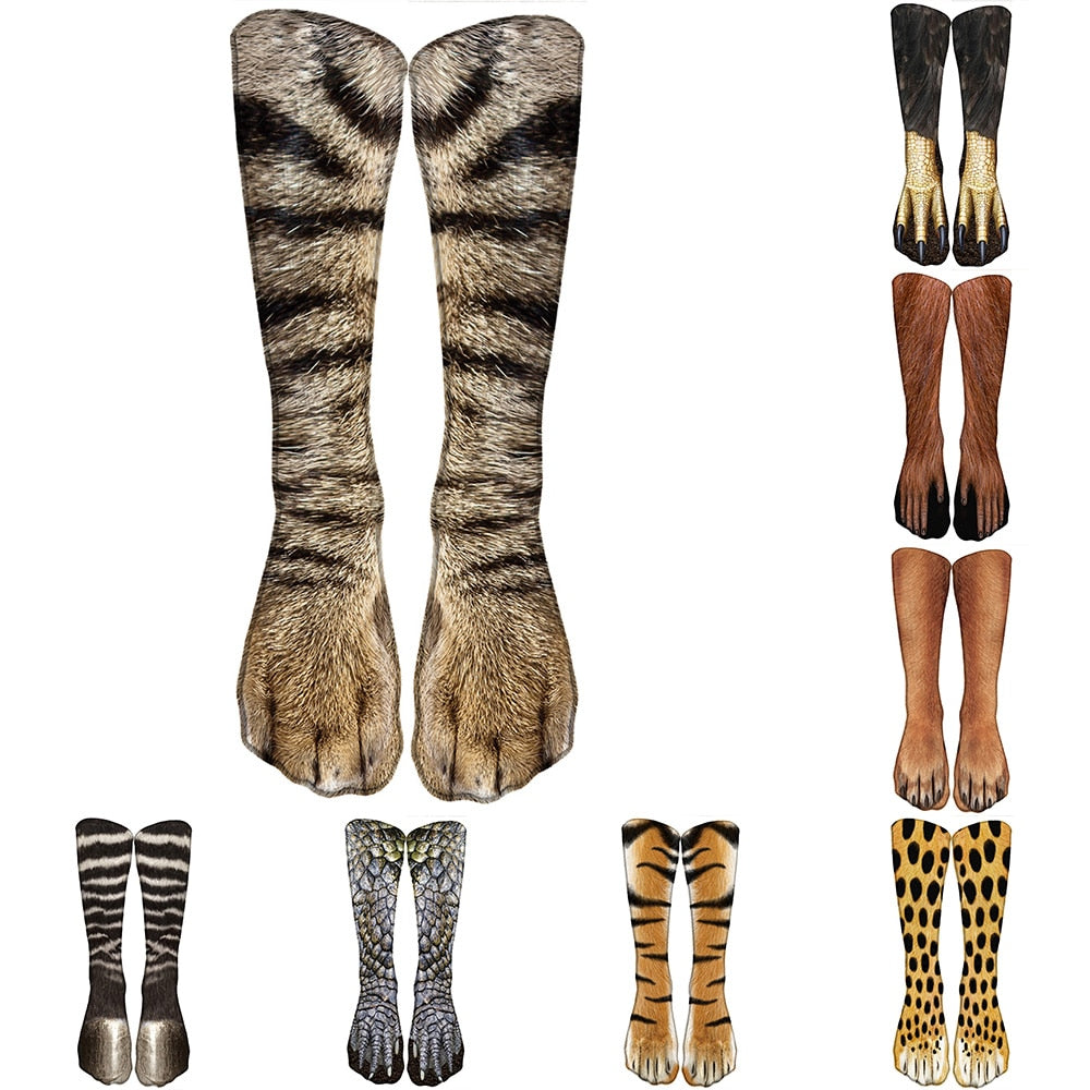 Funny Leopard Tiger Cotton Socks For Women Happy Animal Kawaii Unisex Socks