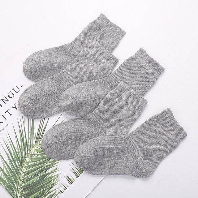 Solid Soft Loose Comfortable Kids Polyester Socks