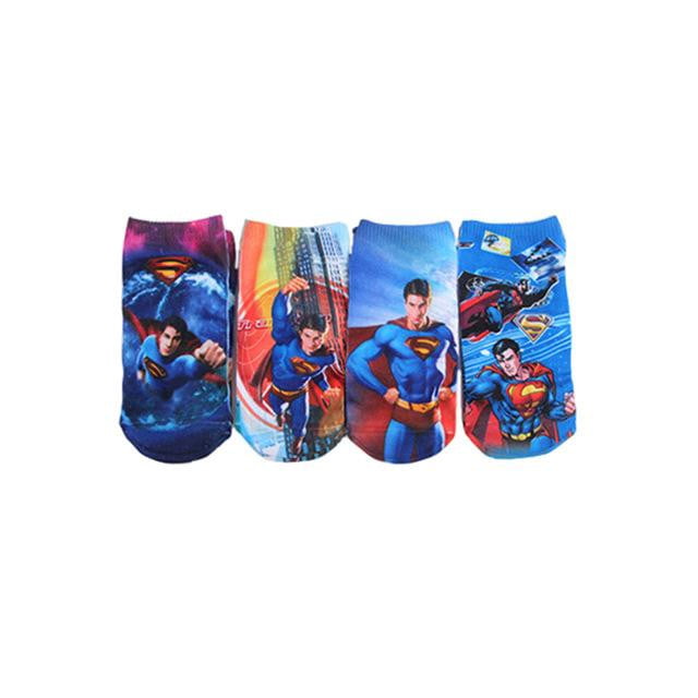 Cartoon Super Hero Printed Kids Cotton Socks