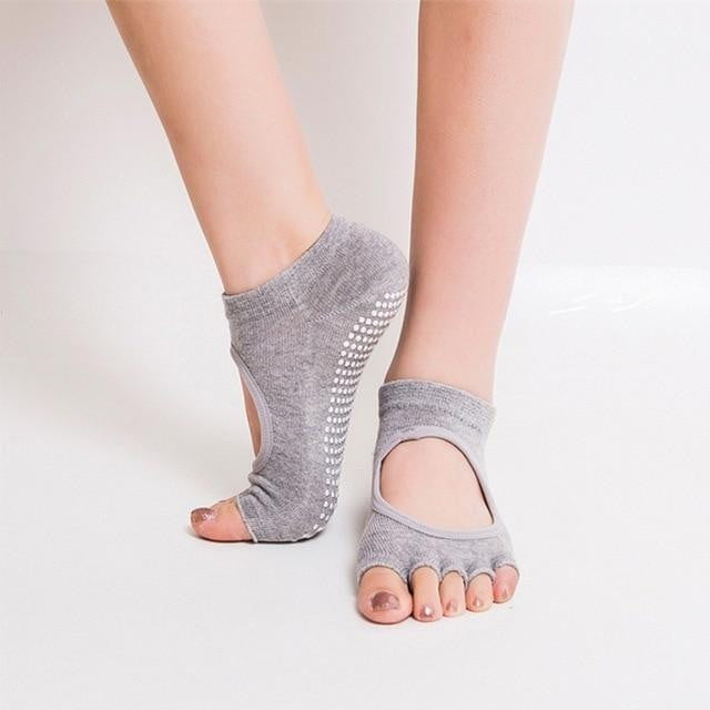 Backless Five Toe Anti Slip Ankle Grip Socks