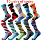 MYORED  men's socks gift popular fruit patterns combed cotton crew socks for men Causal Novelty Gifts Socks