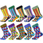 Hot Sale men socks 2019 new colorful gifts for men cotton mens socks geometric lattice classic business casual happy socks men