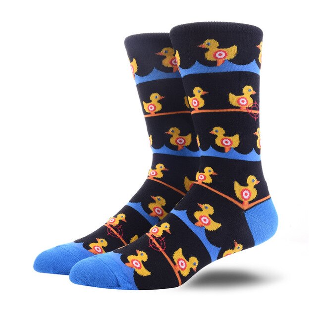 New Men's Dress Cool Colorful Fancy Novelty Funny Casual Combed Cotton Crew Socks Pack animal socks