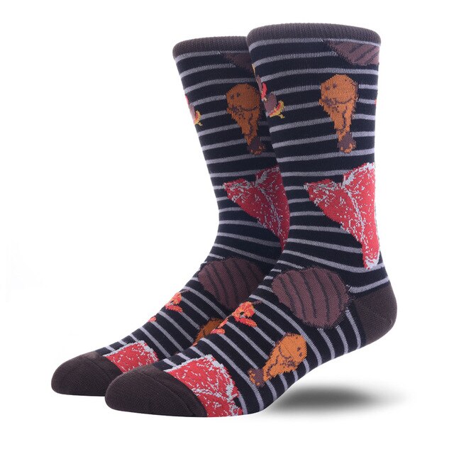 New Men's Dress Cool Colorful Fancy Novelty Funny Casual Combed Cotton Crew Socks Pack animal socks