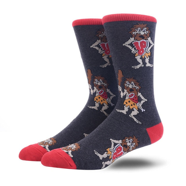 New Men's Dress Cool Colorful Fancy Novelty Funny Casual Combed Cotton Crew Socks Pack animal socks