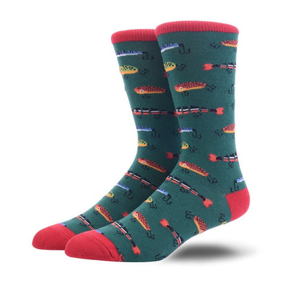 New Men's Dress Cool Colorful Fancy Novelty Funny Casual Combed Cotton Crew Socks Pack animal socks