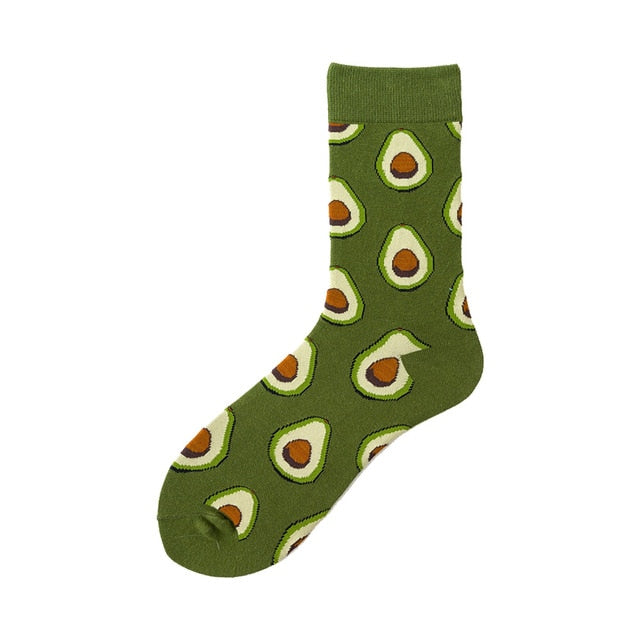 Novelty Happy Funny Men Graphic Socks Combed Cotton Omelette Frog Crazy Burger Salmon Corn Avocado Bird Fish Sock Christmas Gift