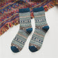 New Thick Stripe Crew Socks Folk-Custom Warm Winter Wool Socks
