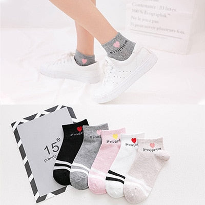 Women's Cotton Happy Funny Invisible Socks With Print Cartoon Animal Casual Short Socks Cute Summer Thin Ankle Socks 5 Pairs/Lot