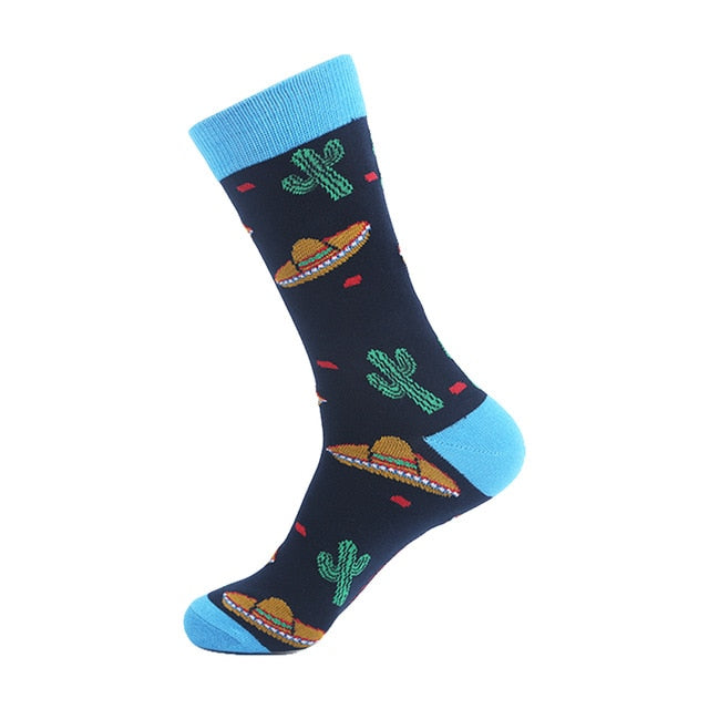 Men's Socks Hip Pop Fruit Banana Coffee Beans Alien Long Cool Skate Sock