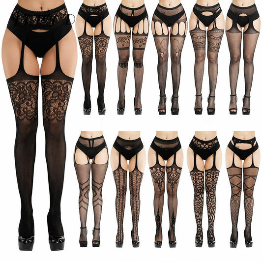 New Arrival Solid Stockings Women Sexy Thigh High Fishnet Nylon Long Socks Sex Belt Standard Over Knee Socks Sexy Lingerie