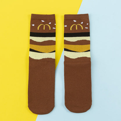 Women Socks Funny Cute Cartoon Fruits Banana Avocado Lemon Egg Cookie Donuts Food Happy colorful novelty skateboard Socks - Fiyah Azz Socks