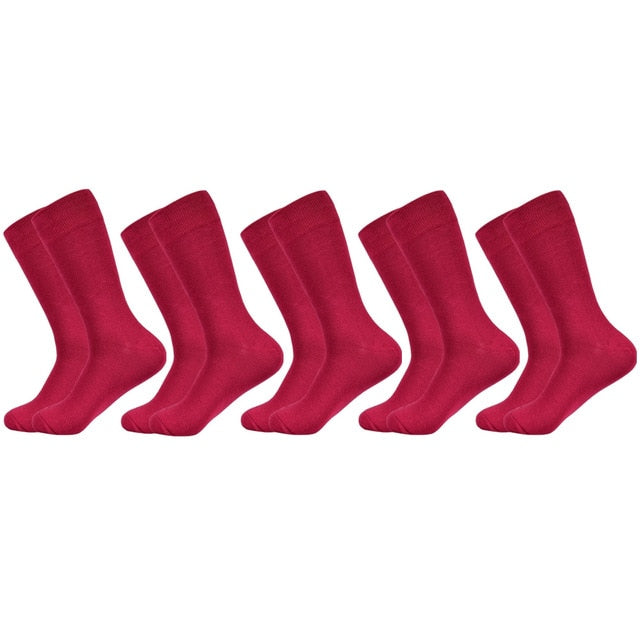 Men's socks Solid Color Cotton Socks Black Blue Red 10 colors Dress Autumn & winter Socks