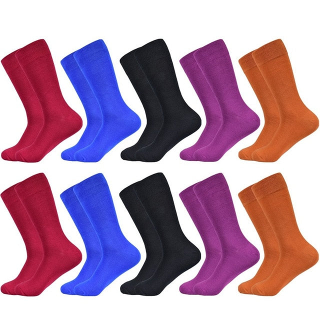 Men's socks Solid Color Cotton Socks Black Blue Red 10 colors Dress Autumn & winter Socks