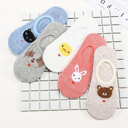 Lot Cute Harajuku Animal Women Socks Set Cat Dog Rabbit Panda Low Cut Short Sock