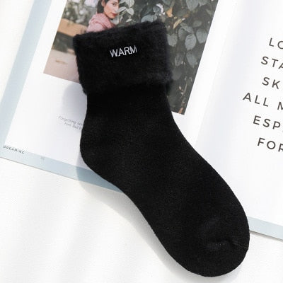 Winter Warmer Women Thicken Thermal Wool Cashmere Snow Socks Seamless Velvet Boots Floor Sleeping Socks for Mens - Fiyah Azz Socks