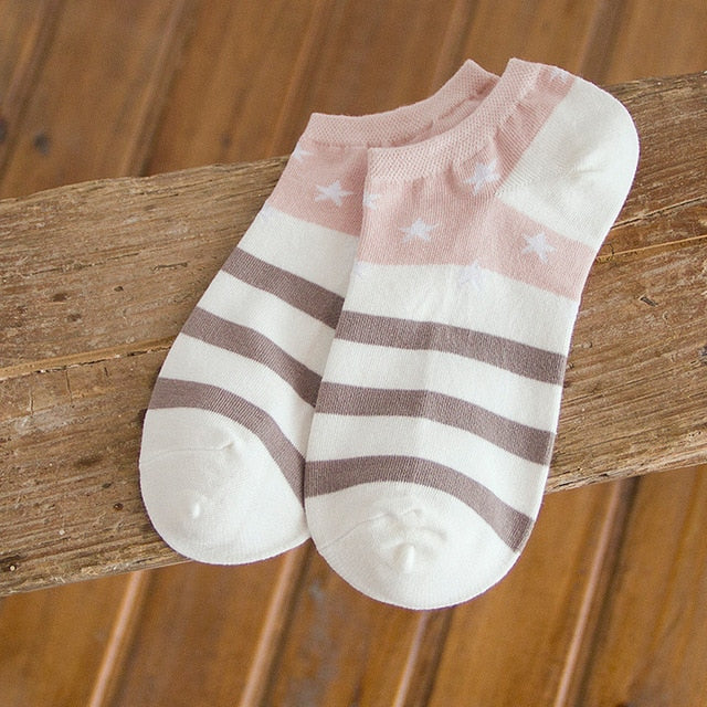 Stars Stripe Women's Cotton Low Ankle Socks
