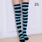 Long Stripe Printed Thigh High Cotton Socks